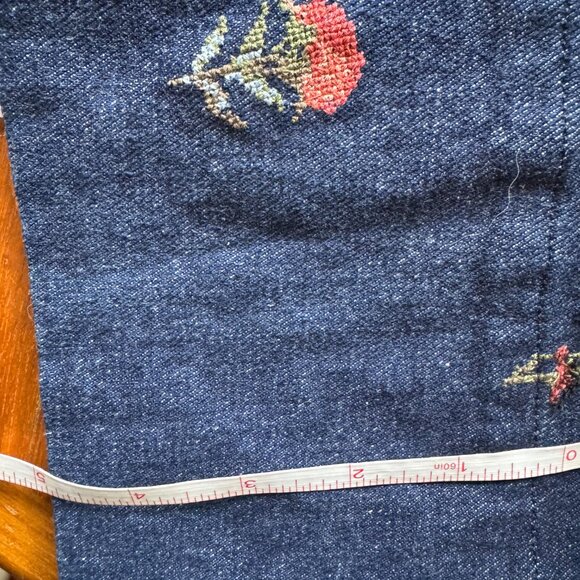 Moon Ray -Chorus Briony cross-stitch high rise wide leg denim pants XL US12 UK16 - Picture 7 of 11